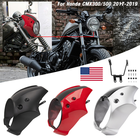 Motorcycle Headlight Fairing Front Cowl Mask Cover Fork Windshield For Honda Rebel CMX 300 500 2017 2022 CMX500 Accessories ► Photo 1/6