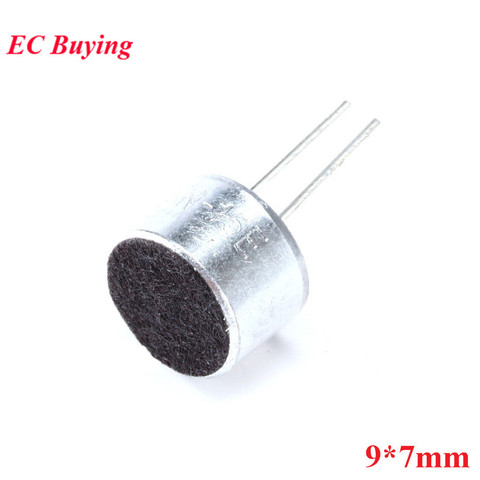 10pcs 9*7mm Capacitive Electret Microphone With Pins MIC Electret Condenser Pick-Up Sensitivity 52D 9x7mm 9mmx7mm 9mm*7mm ► Photo 1/2