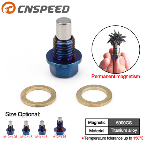 Reusable Permanent Magnetism 5000 Gs Titanium Alloy Magnetic Oil Drain Plug Oil Sump Nut M12x1.25 M12x1.5 M12x1.75 M14x1.5 ► Photo 1/6