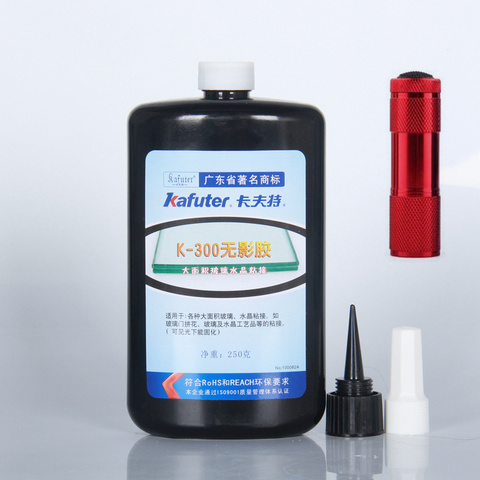 Strong power led UV light +Kafuter 50ml/250ml UV Glue UV Curing Adhesive K-300 Transparent Crystal and Glass Adhesive ► Photo 1/6