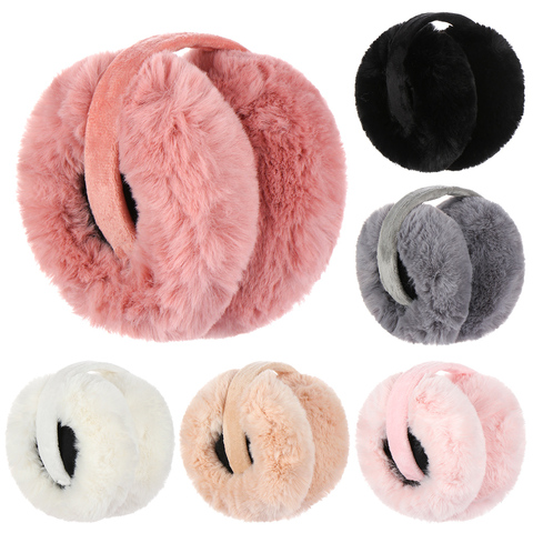 Winter Warm Plush Ear Muff Soft Headphone Style Ear-cap Foldable Earflap Ladies Outdoor Skiing Anti-Windshield Ear Warmer ► Photo 1/1