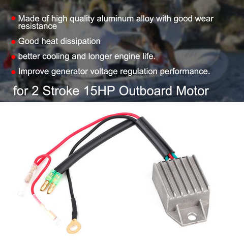 Aluminium Alloy Voltage Regulator Rectifier for 2 Stroke 15HP Outboard Motor fishing boats motors ► Photo 1/6