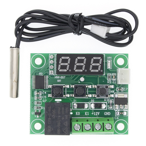 W1209 Red light DC 12V heat cool temp thermostat temperature control switch temperature controller thermometer thermo ► Photo 1/6