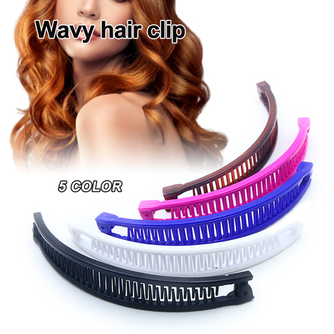 18.5cm Black Barley Twist Banana Hair Clip Comb Clamp Grip Slide ► Photo 1/6