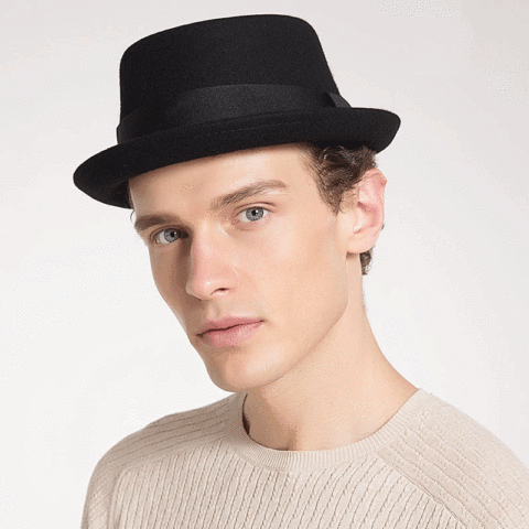 2022 Men Fedora Hat Fashion 100% Pure Australia Wool Men's Hat with Pork Pie Hat for Classic Church Wool Felt Hat ► Photo 1/5