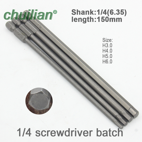 1Pcs 150mm Lenth Hex Shank Magnetic Hex Head Screwdriver Bits Electric screwdriver Bits Tools ► Photo 1/6