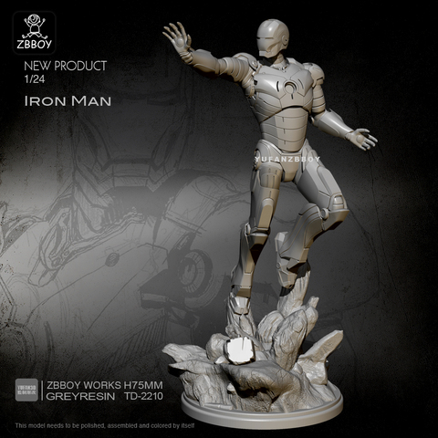 1/24 Resin Figure Kits Iron Man Model Self-assembled TD-2210 ► Photo 1/6