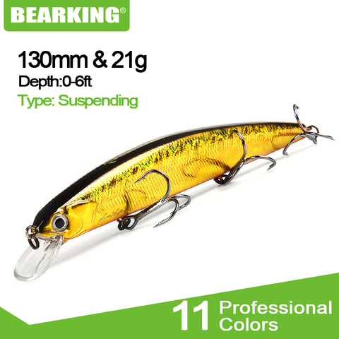 BEARKING for artificial Fishing lures minnow quality wobblers baits 13cm 21g suspending hot model crankbaits popper ► Photo 1/6