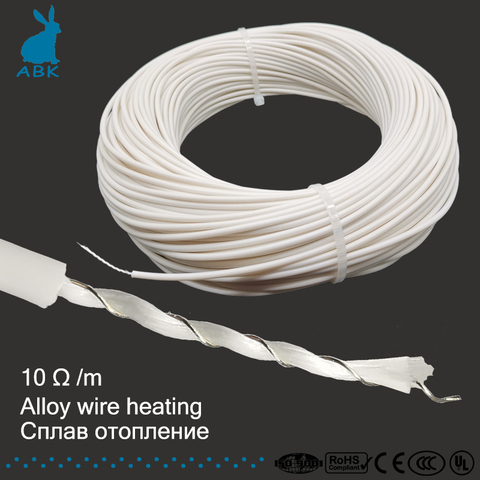 10 ohm/meter silicone rubber alloy spiral heating wire heating cable electro-thermal wire soft  wram multipurpose heating cable ► Photo 1/6