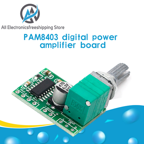 PAM8403 5V Power Audio Amplifier Board 2 Channel 3W W Volume Control/ USB Power ► Photo 1/6