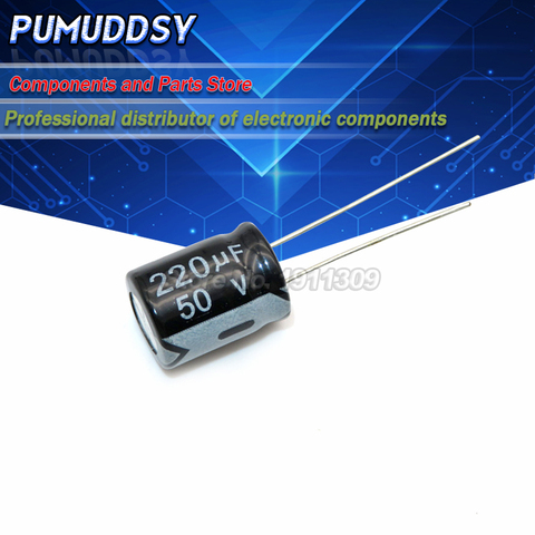 20PCS Higt quality 50V220UF 10*13mm 220UF 50V 10*13 Electrolytic capacitor ► Photo 1/1