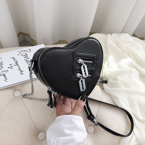 Heart Shape Crossbody Bag For Women 2022 Fashion Chain PU Leather Shoulder Bag Handbag High Quality Messenger Bag And Purses New ► Photo 1/6