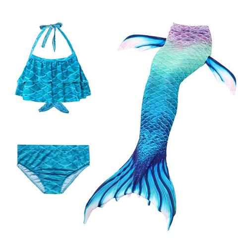 Children Mermaid Swimming Suit 3pcs Mermaid Tails Swimmable Swimsuit ...