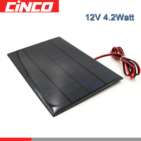 12 V 4.2W Poly Panel Solar monocrystalline Silicon DIY Battery 12VDC Power Charge Module Mini Solar Cell toy ► Photo 1/1