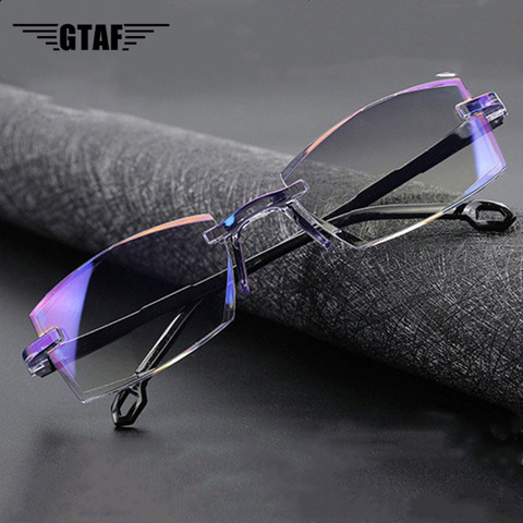 Men Fashion Anti Blue Light Reading Eyeglasses Diopter Cutting Magnification Eyewear Presbyopic Glasses +1.0 To+4.0 ► Photo 1/4