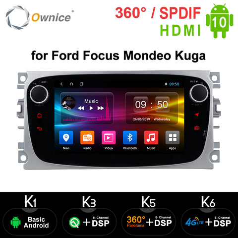 Ownice Android 10.0 Car DVD Player 2 Din radio GPS Navi for Ford Focus Mondeo Kuga C-MAX S-MAX Galaxy Audio Stereo Head Unit ► Photo 1/6