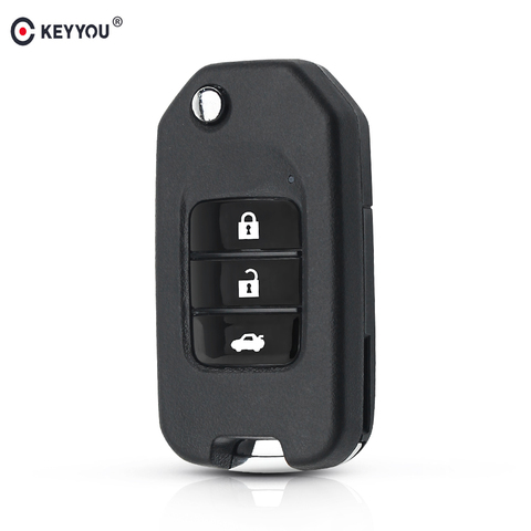 KEYYOU For Honda Accord Civic 2015 Fit XRV City Greiz Marina Wisdom Jazz Flip Folding Original Remote Key Shell 3 Buttons Fob ► Photo 1/6