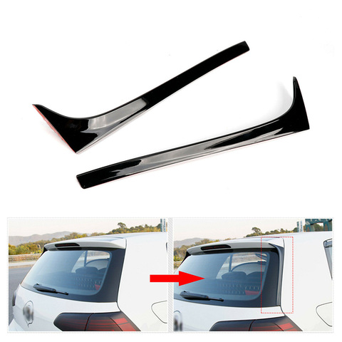 2PCS ABS bright black Car Rear Window Spoiler Side Wing For VW Golf 7 MK7 2014-2022 ► Photo 1/5