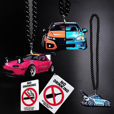 High-grade acrylic car modification model car mirror hanging pendant Wheel Hub air freshener car hanging perfume pendant ► Photo 1/6
