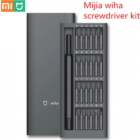 Hot Original Xiaomi Mijia wiha Daily Use Screw Kit 24 Precision Magnetic Bits Alluminum Box Screw Driver Xiaomi Smart Home Kit ► Photo 1/6