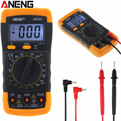 ANENG A830L Digital Multimeter DC AC Ammeter Voltmeter Tester Meter LCD Electric Handheld Digital Multimetro Ammeter Multitester ► Photo 1/6