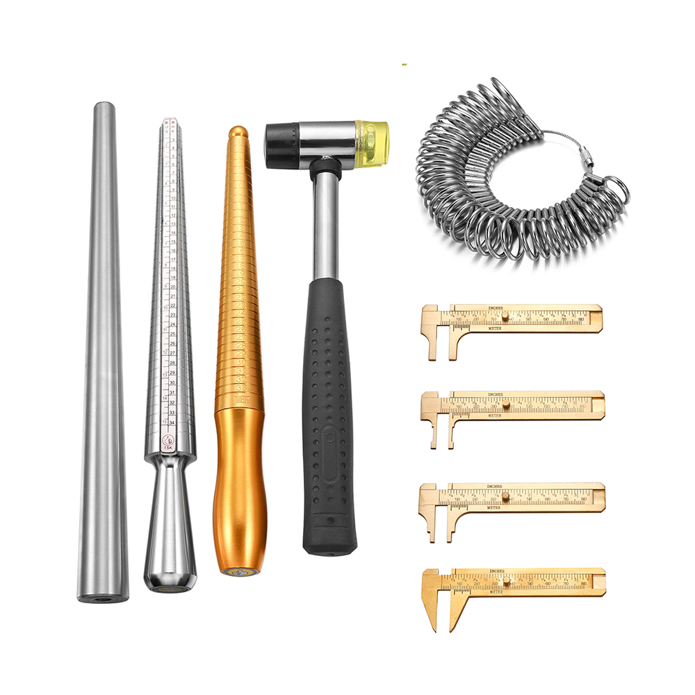 Jewelry Measuring Tool Sets Ring Size Sticks Ring Mandrel Stick Finger  Tools Gauge and Alloy Ring Sizers Professional Tools F50