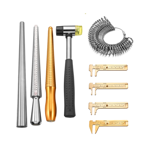 10 Style Finger Sizes Measuring Equipment Metal Stick Ring Sizer Ring Stick Enlarger Mandrel Gauge Tools Set For Jewelry Making ► Photo 1/6