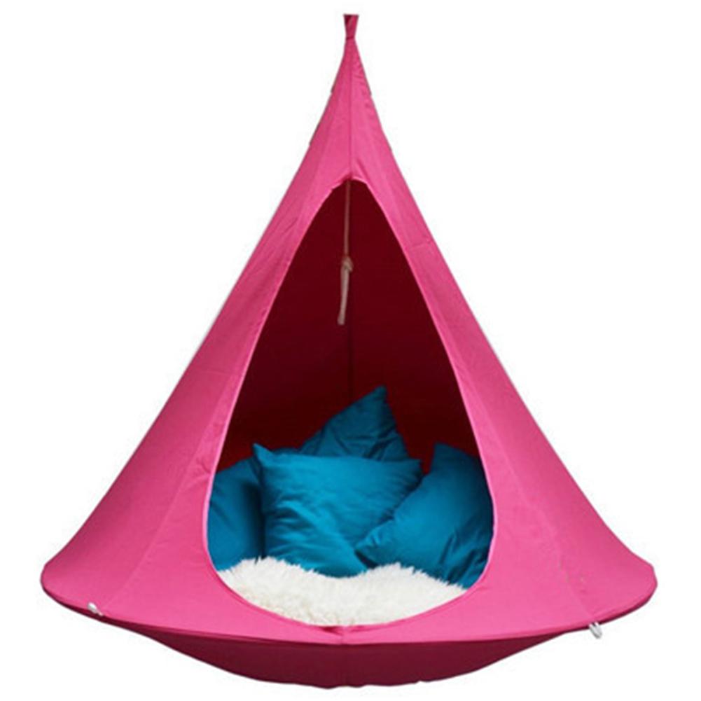 Indoor Outdoor Kid Child Ceiling Swing Pod Chair Cushioned Hanging Hammock Strap