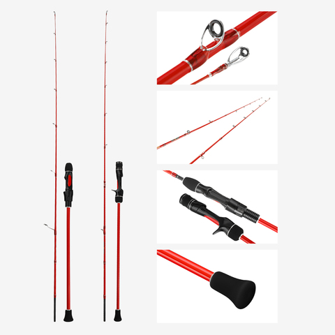 1.8m 1.98m PE 0.8-1.5 light jigging rod 30-80g Fishing rod for Slow jigging rod Casting Type solid tip Rubber Tail jigging rod ► Photo 1/6