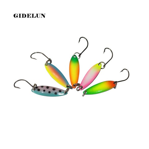 3cm 2g 5pcs Mixed Colors Spoon Fishing Spinner Lure Trout Fishing Bait Artificial Pesca Fishing Tackle ► Photo 1/6