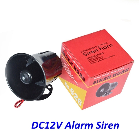 DC12V Car Alarm Siren Wire Loud Alarm Auto Horn 115Db Exterior Sirena Alarma Speaker For Alarm System 15W ► Photo 1/6