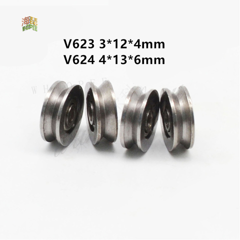 5pcs/lot V623ZZ V624ZZ Groove Roller Wheel Ball Bearings 3*12*4 mm  4*13*6mm  Embroidery Machine Pulley Bearing ► Photo 1/1