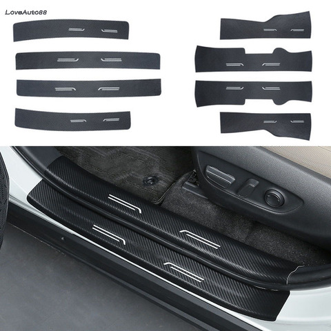 Carbon Fiber Interior Exterior Threshold Door Sill Decoration Strip Welcome Pedal For Toyota RAV4 RAV-4 2022 Accessoriess ► Photo 1/3