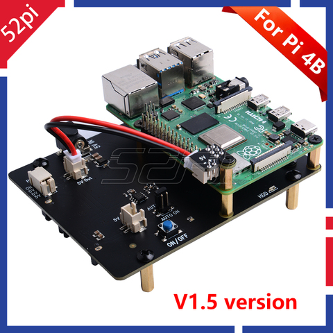 52Pi New Version! Raspberry X825 2.5 Inch SATA HDD/SSD Storage Expansion Board Acrylic Case for Raspberry Pi 4 B ( 4 Model B ) ► Photo 1/6