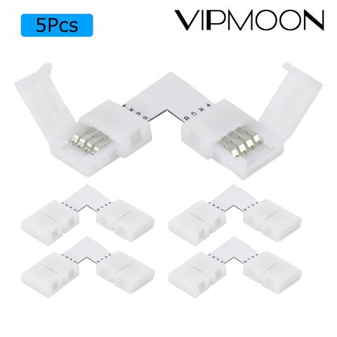5pcs 4PIN 8mm Led Connector L Shape 8Mm 4pin Rgb 5050 2835 Led Strips Corner Angle Wire Connectors Install Adapter ► Photo 1/6