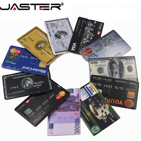 JASTER waterproof Super Slim Credit Card USB 2.0 Flash Drive 64GB pendrive 4GB 8GB 16GB 32GB bank card model Memory Stick u disk ► Photo 1/6