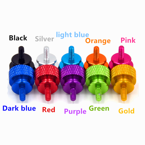 10pcs M3 M4 6#32 Colorful Thumbscrews aluminum step hand screw aluminum knurled Thumb screw computer case screw ► Photo 1/1