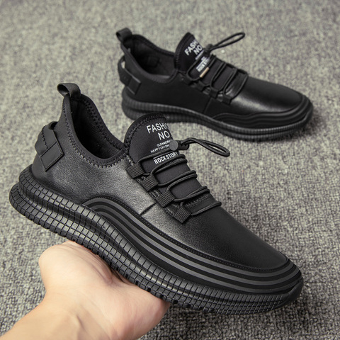 Men's PU Leather Business Casual Shoes for Man Outdoor Breathable Sneakers Male Fashion Loafers Walking Footwear Tenis Feminino ► Photo 1/6