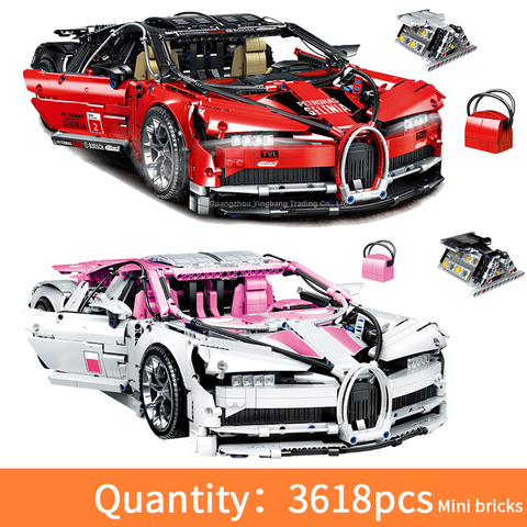 1:10 Bugattied racing car 1.9kg Assemble city technic building blocks simulation model mini bricks educational toys for children ► Photo 1/6