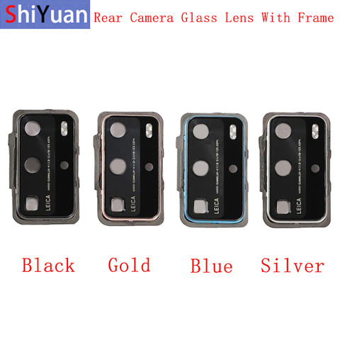 Rear Back Camera Lens Glass with Metal Frame Holder For Huawei P40 P40 Pro Replacement Repair Spare Parts ► Photo 1/6