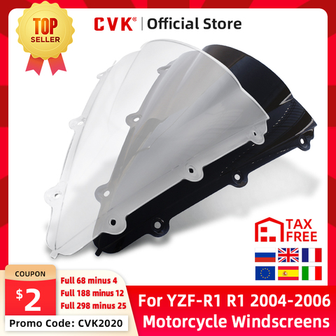 CVK Motorcycle Windshield Spoiler Windscreen Air Wind Deflector For YAMAHA YZF1000 R1 YZF-R1 2004 2005 2006 04 05 06 Parts ► Photo 1/6