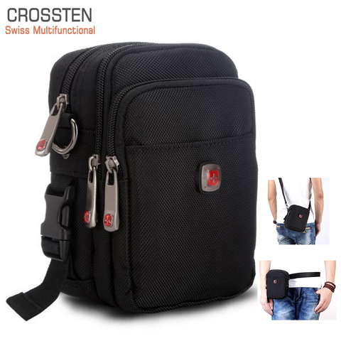 Crossten Men Waist Pack Swissmultifunction mobile phone bag cellphone Case phone Pouch Shoulder bag wallet coin purse ipad bag ► Photo 1/6