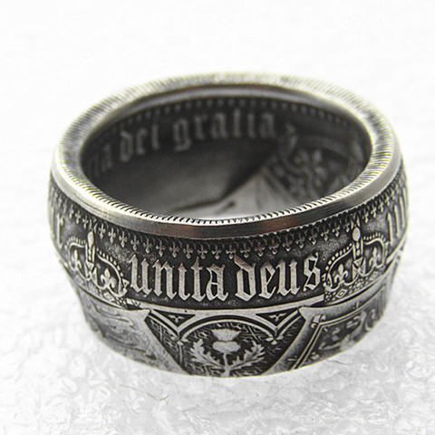 Handmade Ring Coin By GREAT BRITAIN Victoria 1853 AR Gothic 1 Crown Silver Plated Copy Coin 'date' In Sizes 8-16 ► Photo 1/5