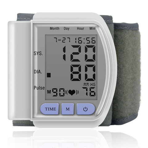 Automatic Wrist Blood Pressure Monitor Digital BP Tonometer Meter Sphygmomanometer Heart Rate Meter Tensiometer Tansiyon Aleti ► Photo 1/6