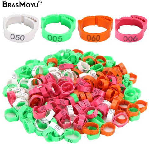BRASMOYU 30PCS Adjustable Chicken Foot Rings Inner Diameter Size 2~2.4cm Chicken Poultry Flexible Retractable Foot Ring 6 Colors ► Photo 1/6