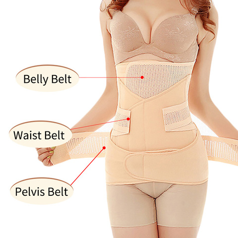 3 in 1 Postpartum Support Recovery Belly Wrap Waist Pelvis Belt