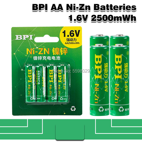 BPI Bateria AA Batteries 1.6V Extra-high capacity 2500mWh Ni-ZN rechargeable batteries for Camera camcorder available ► Photo 1/6
