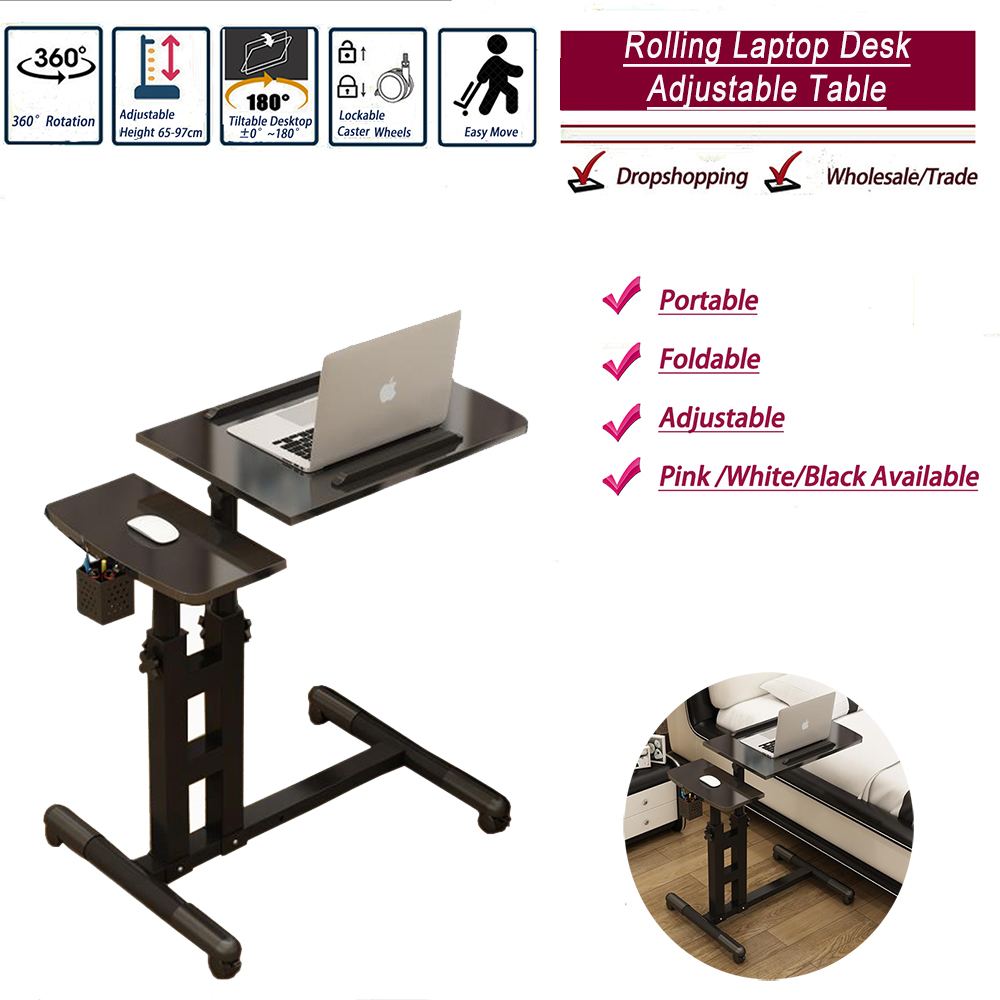 Buy Online Foldable Computer Table 6440cm Adjustable Portable Laptop Desk Rotate Laptop Bed Table Can Be Lifted Standing Desk Alitools