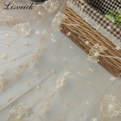 High quality 1yard Embroidery Flower Tulle Mesh Fabric for Tutu Skirt Wedding Party Dress Hand Make DIY Clothes Fabric ► Photo 1/5