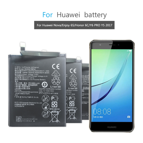 Battery For Huawei Nova 2 3 4/Enjoy 5S 6S 8E/Honor 5C 6C 6A 7A 7C 7X 8 8A 8S 8X 9 9i/Y5 Y6 II Y6II Pro 2017/P8 P9 P10 Lite mini ► Photo 1/6